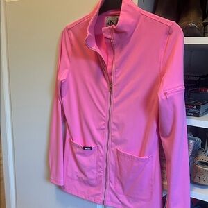 AshhScrubs Vibrant Pink Scrub Jacket for Women